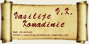 Vasilije Komadinić vizit kartica
